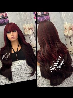 Human Hair Blended Bang Wig